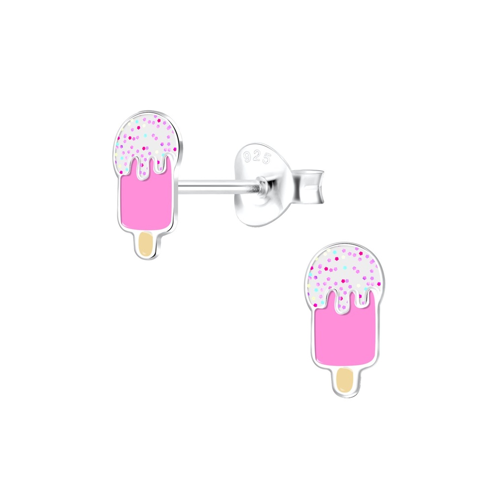 Puces d'oreilles glace en argent