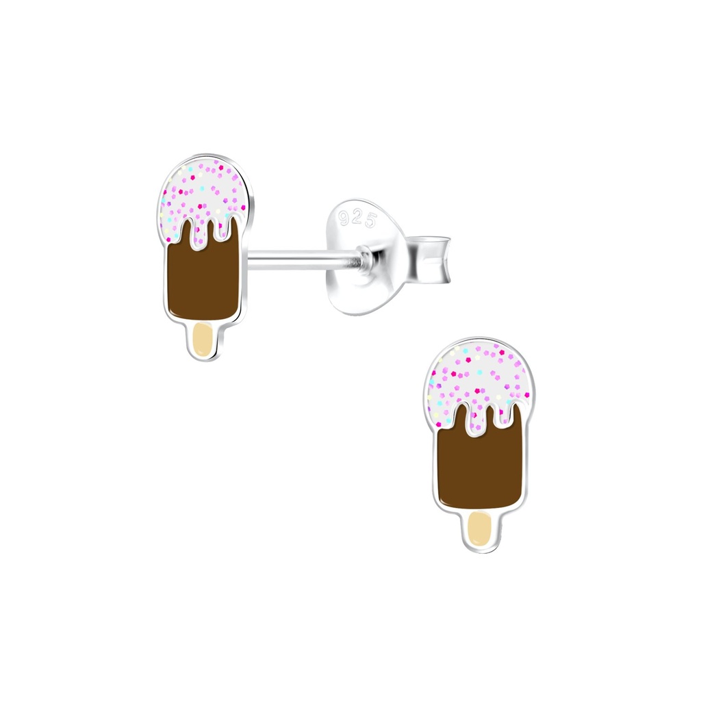 Puces d'oreilles glace en argent