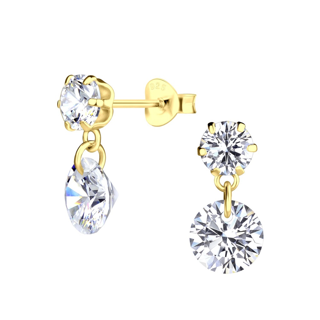 Silver Sparkling Stud Earrings