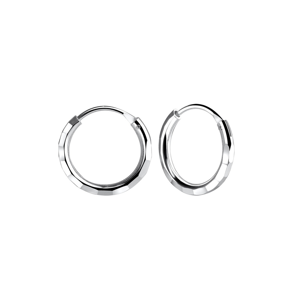 Créoles taille diamant en argent 12 mm