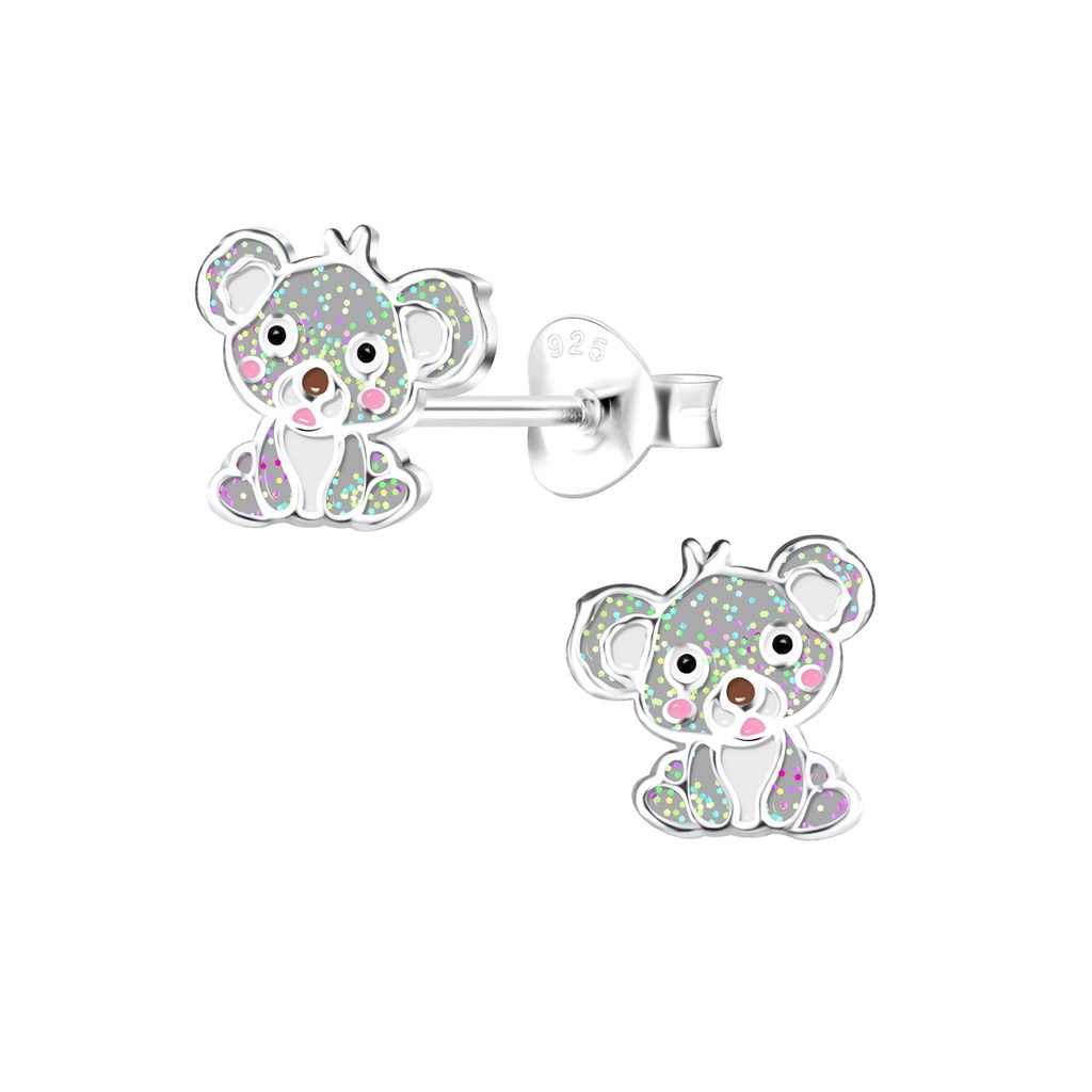 [10018355] Silver Koala Stud Earrings