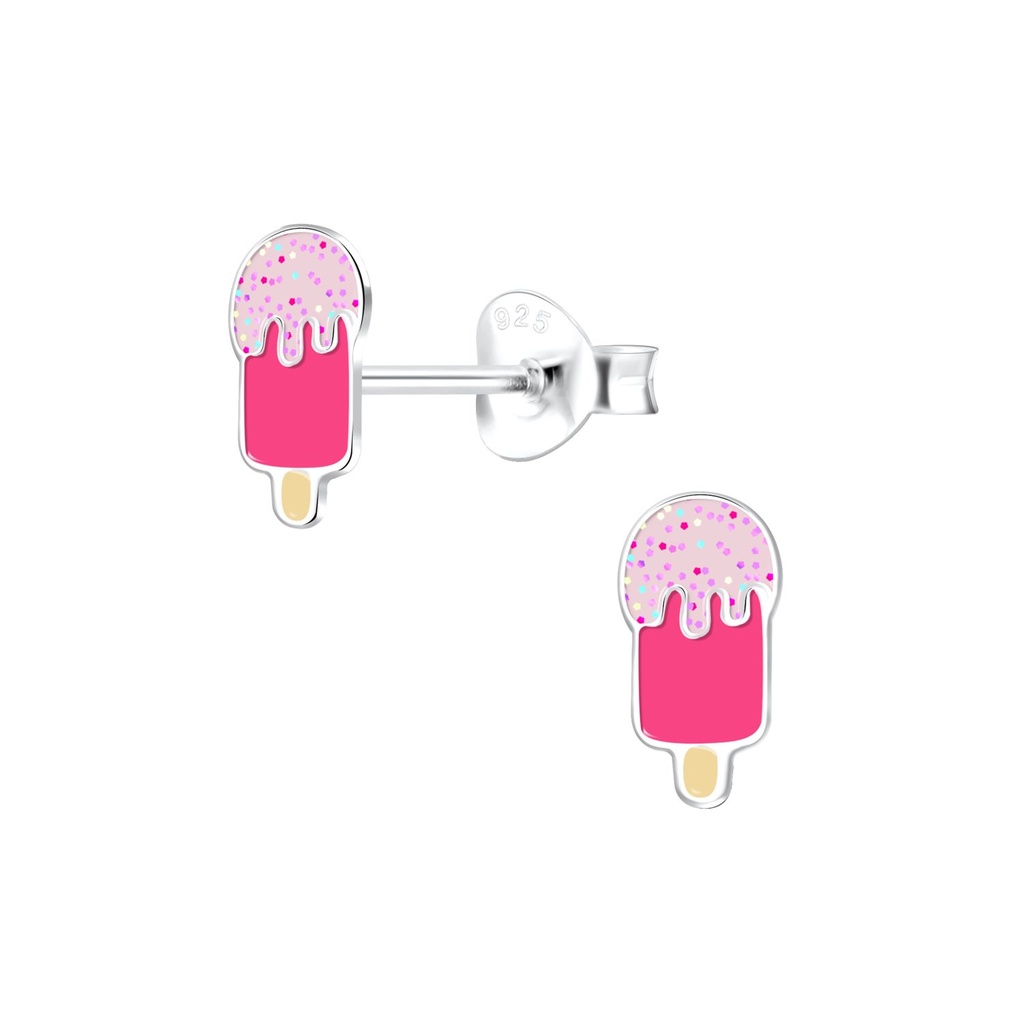 Puces d'oreilles glace en argent