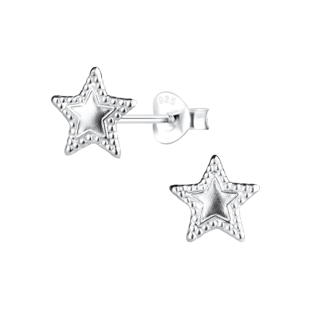Puces d'oreilles étoile en argent