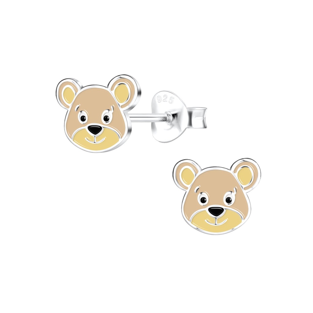 Puces d'oreilles ours en argent