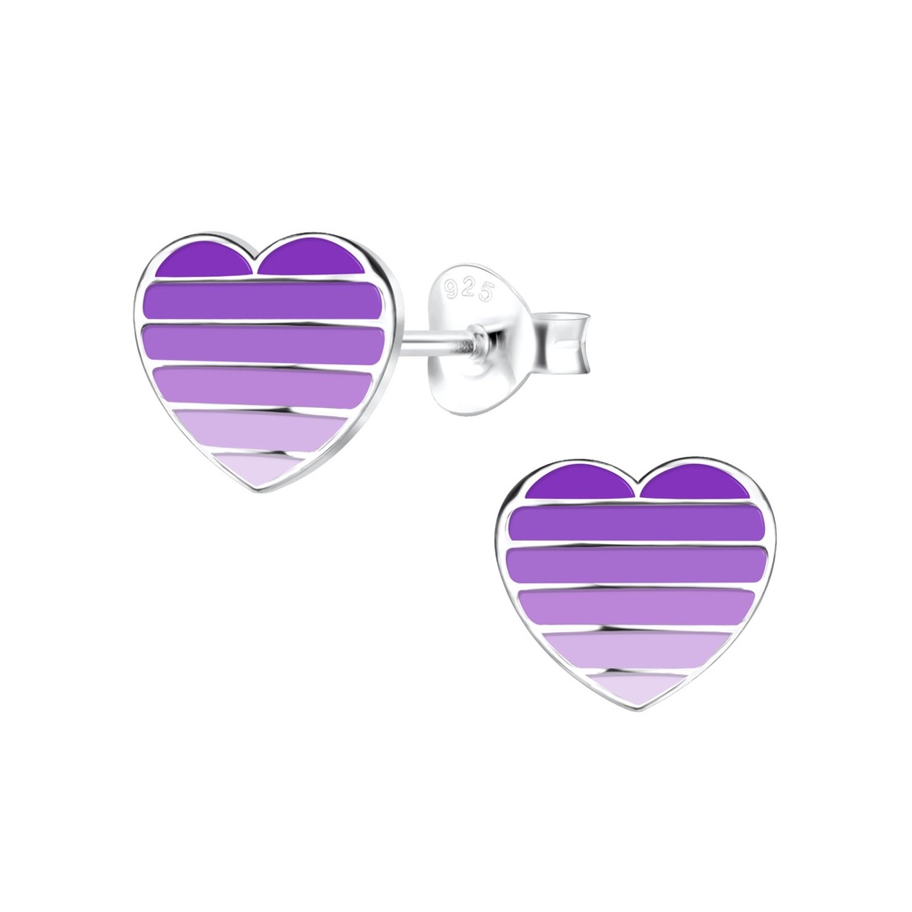 Puces d'oreilles cœur en argent