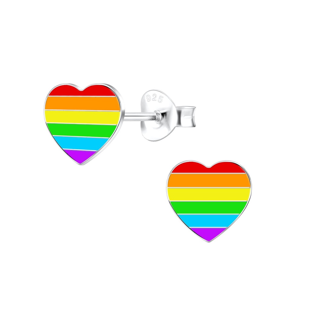 Puces d'oreilles cœur en argent