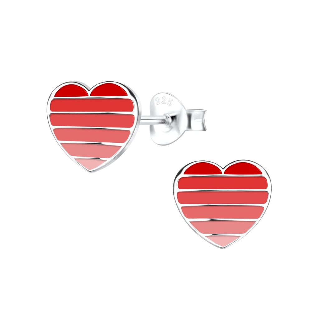 Silver Heart Stud Earrings