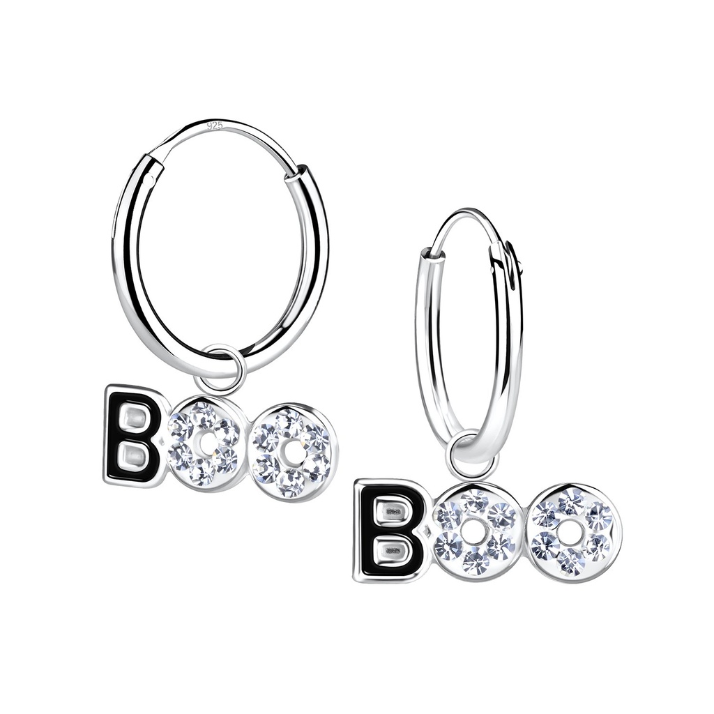 Créoles breloque BOO en argent