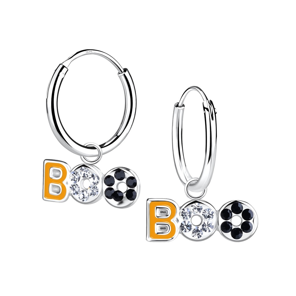 Créoles breloque BOO en argent