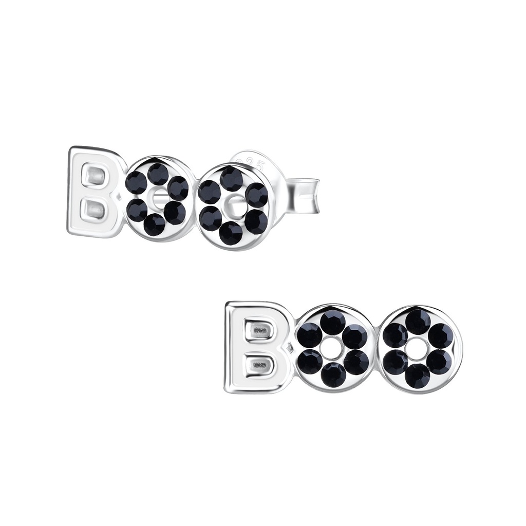 Silver BOO Stud Earrings