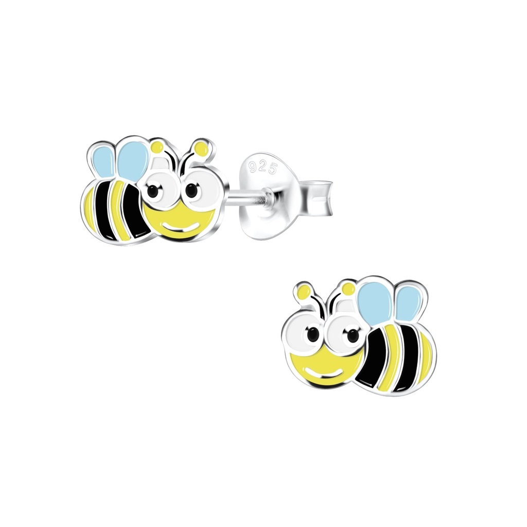 [10015687] Puces d'oreilles abeille en argent
