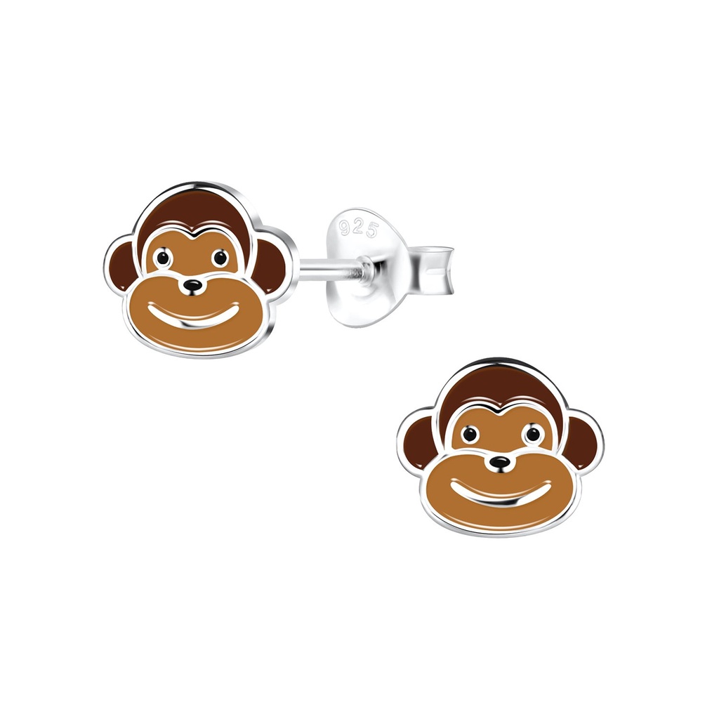 Puces d'oreilles singe en argent