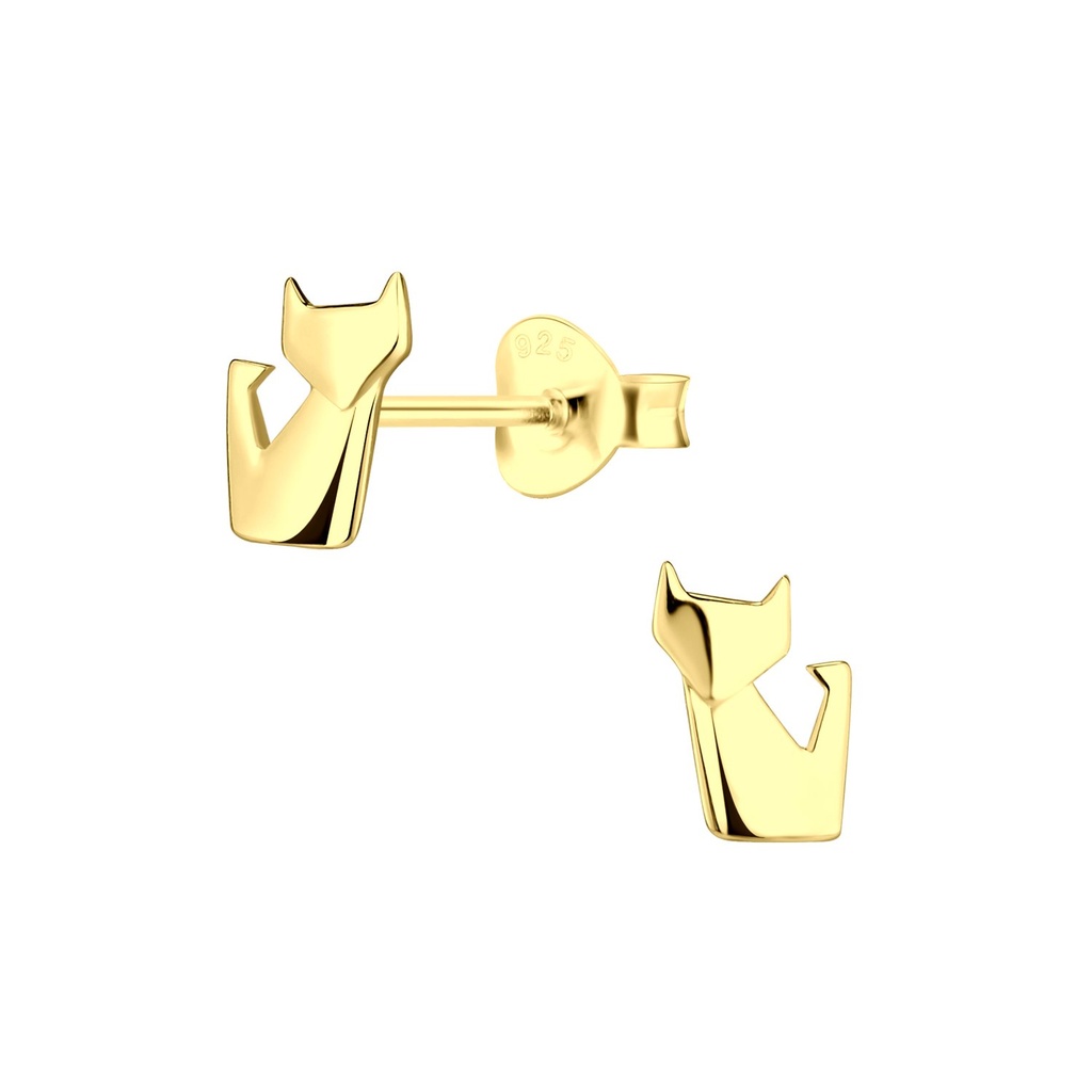 Silver Fox Stud Earrings