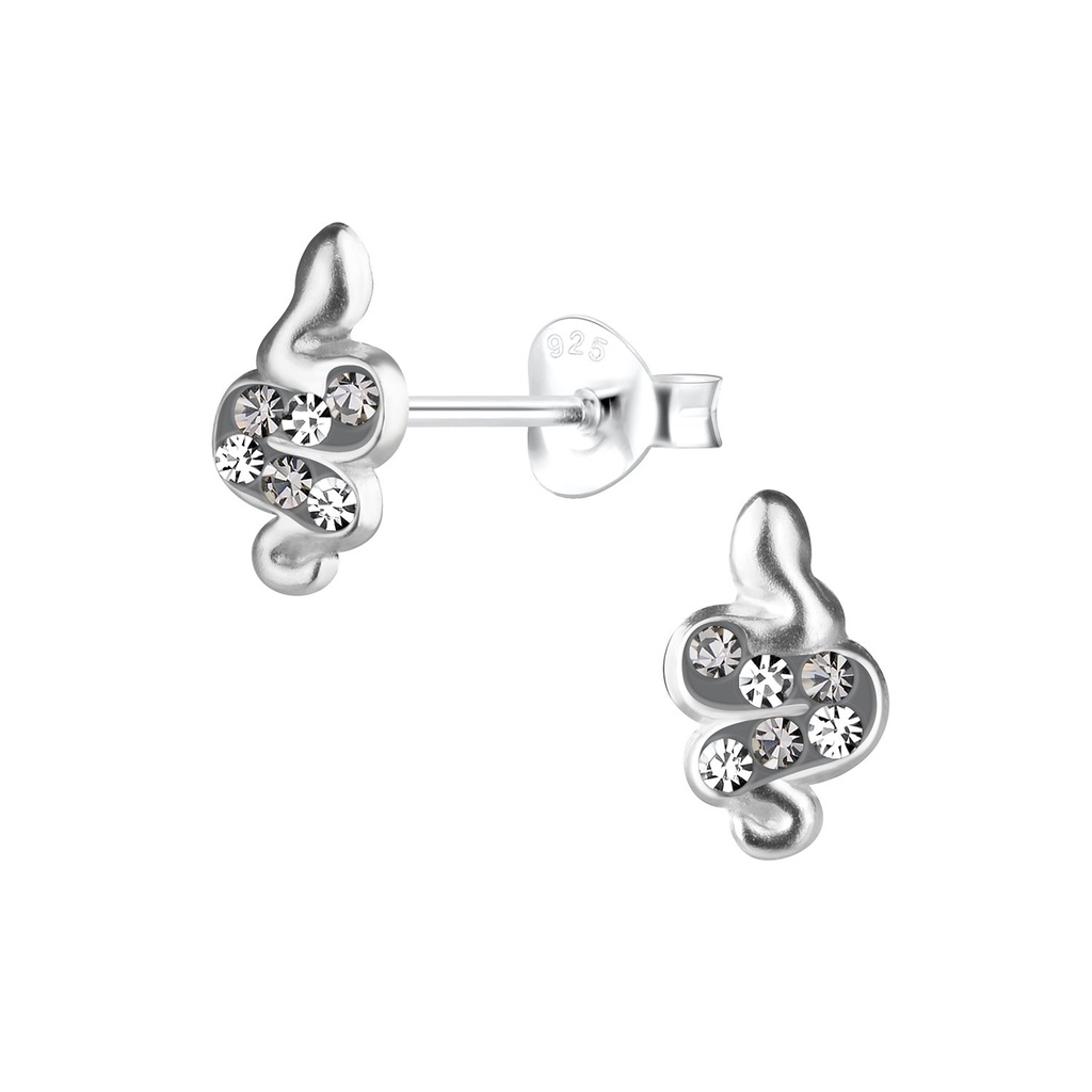 Puces d'oreilles serpent en argent