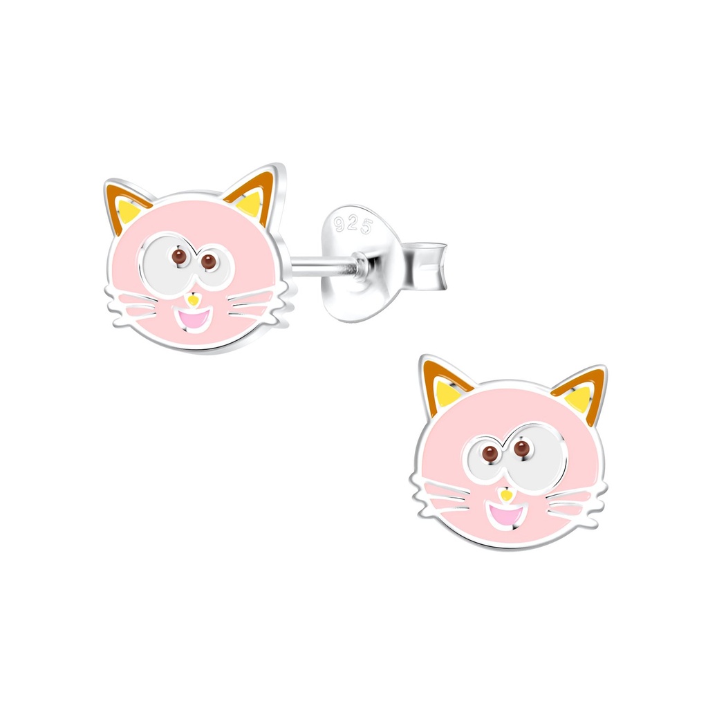 Puces d'oreilles chat en argent
