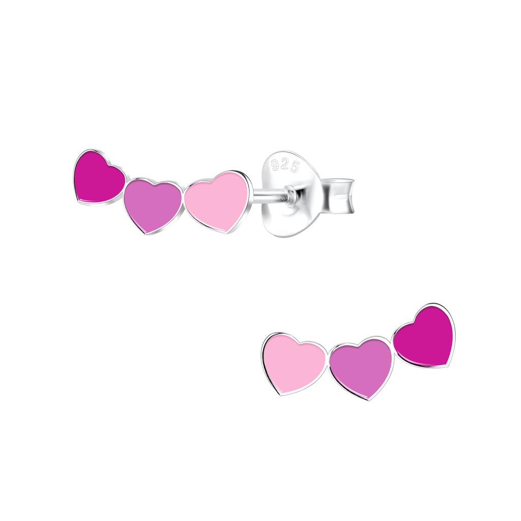 Puces d'oreilles cœur en argent