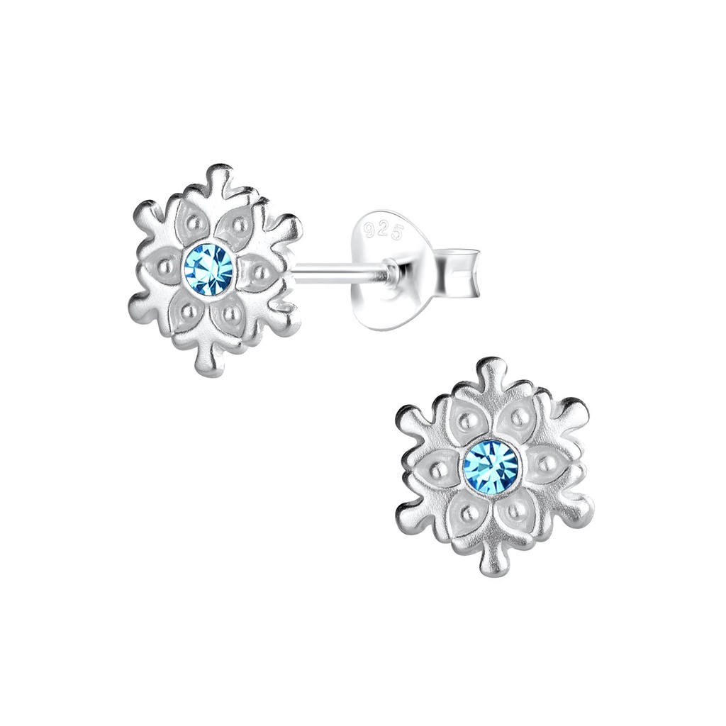 Silver Snowflake Stud Earrings
