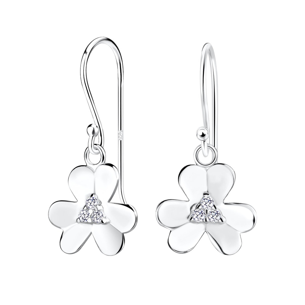 Boucles d'oreilles fleur en argent