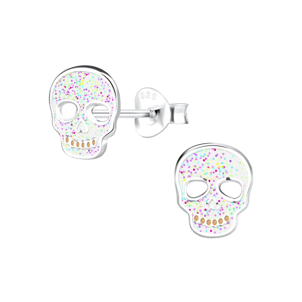 Silver Skull Stud Earrings