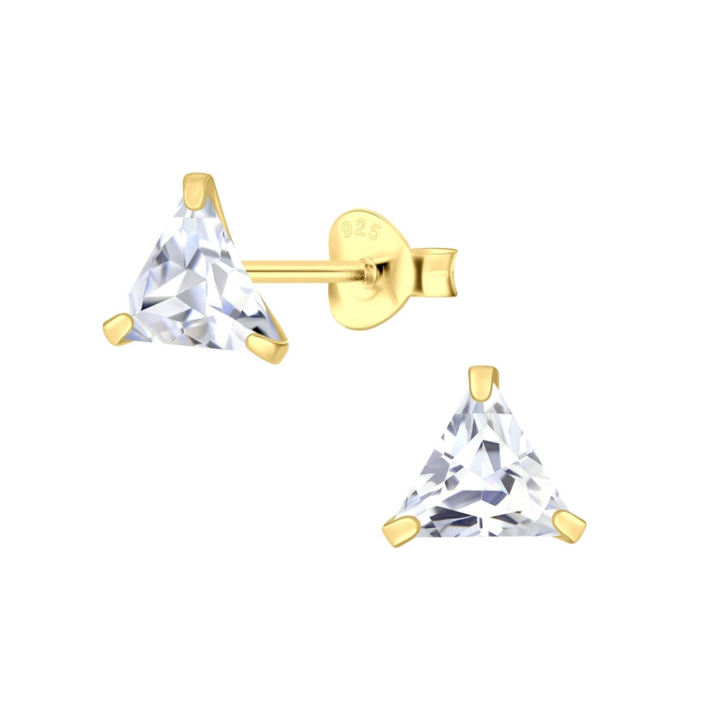 Puces d'oreilles zircon triangle 5 mm