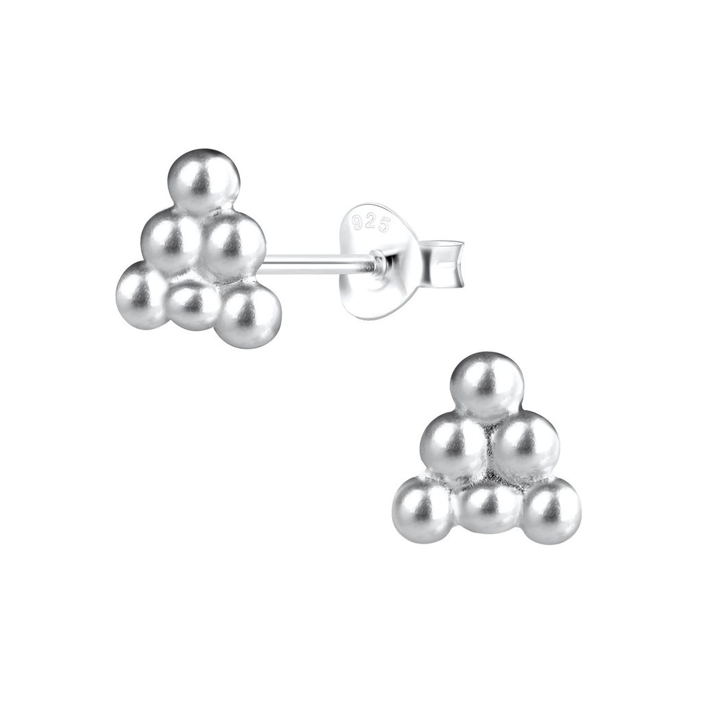 [10017348] Silver Ball Stud Earrings