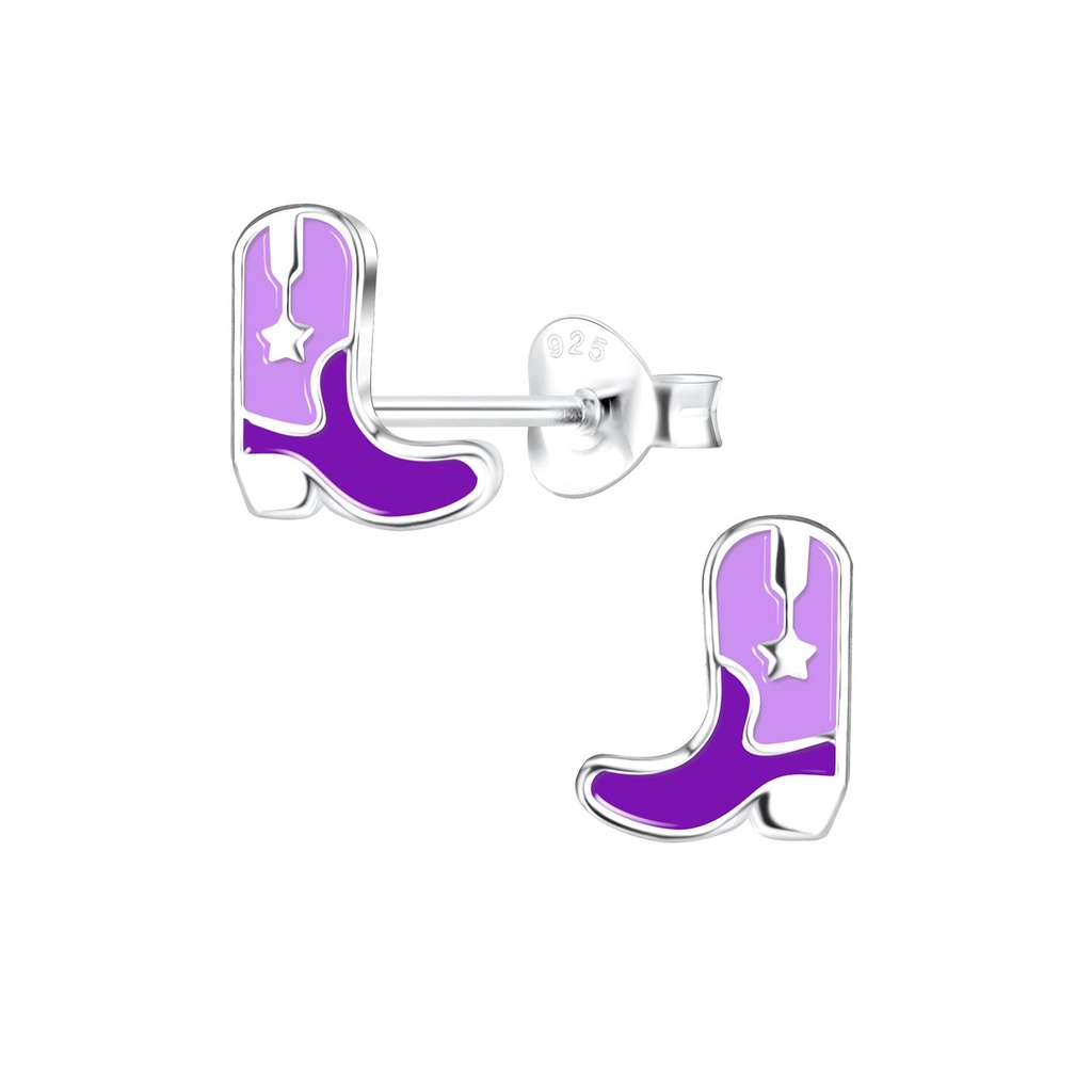 Silver Boots Stud Earrings