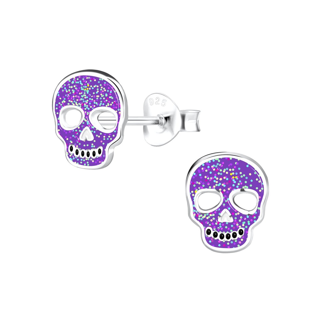 Silver Skull Stud Earrings