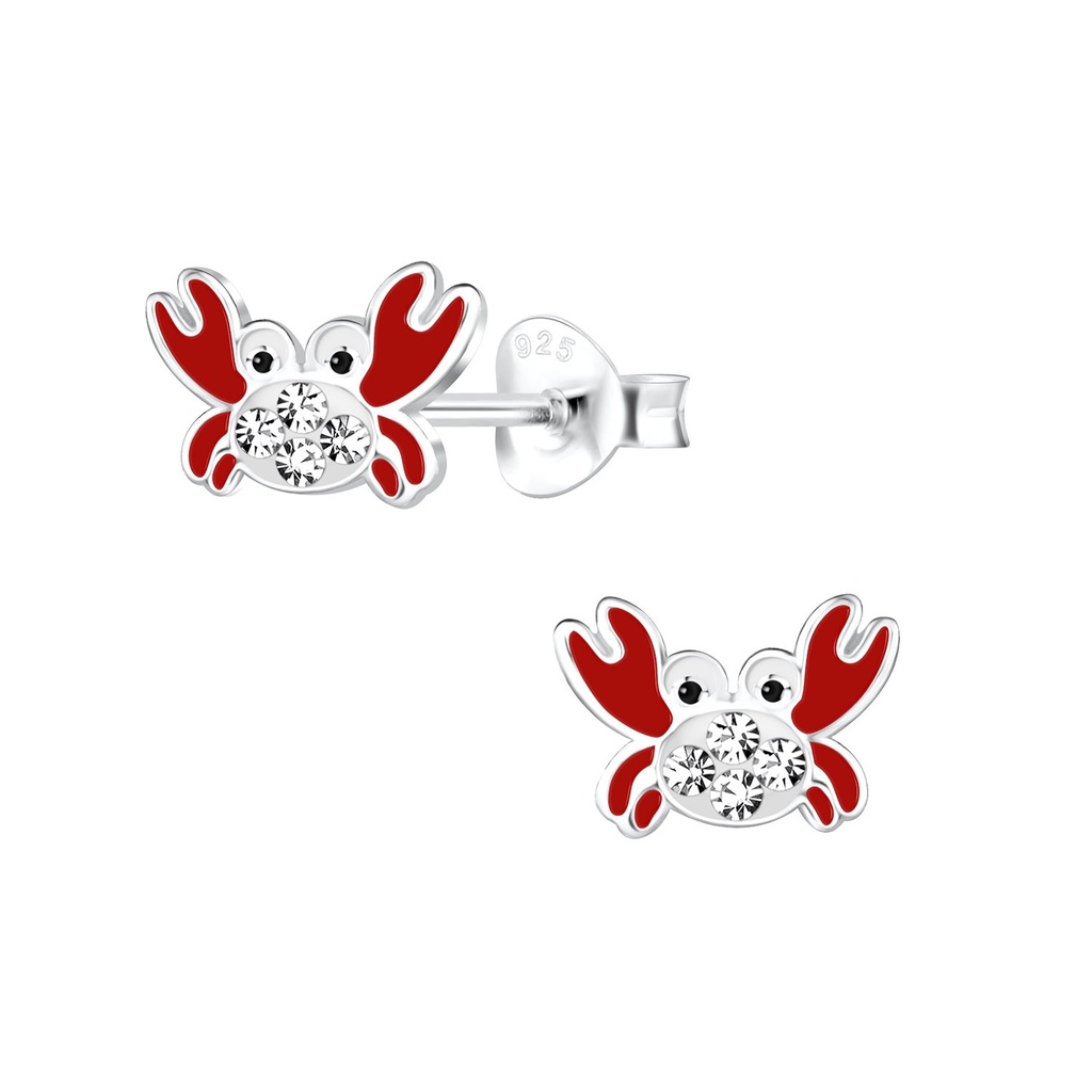 Silver Crab Stud Earrings