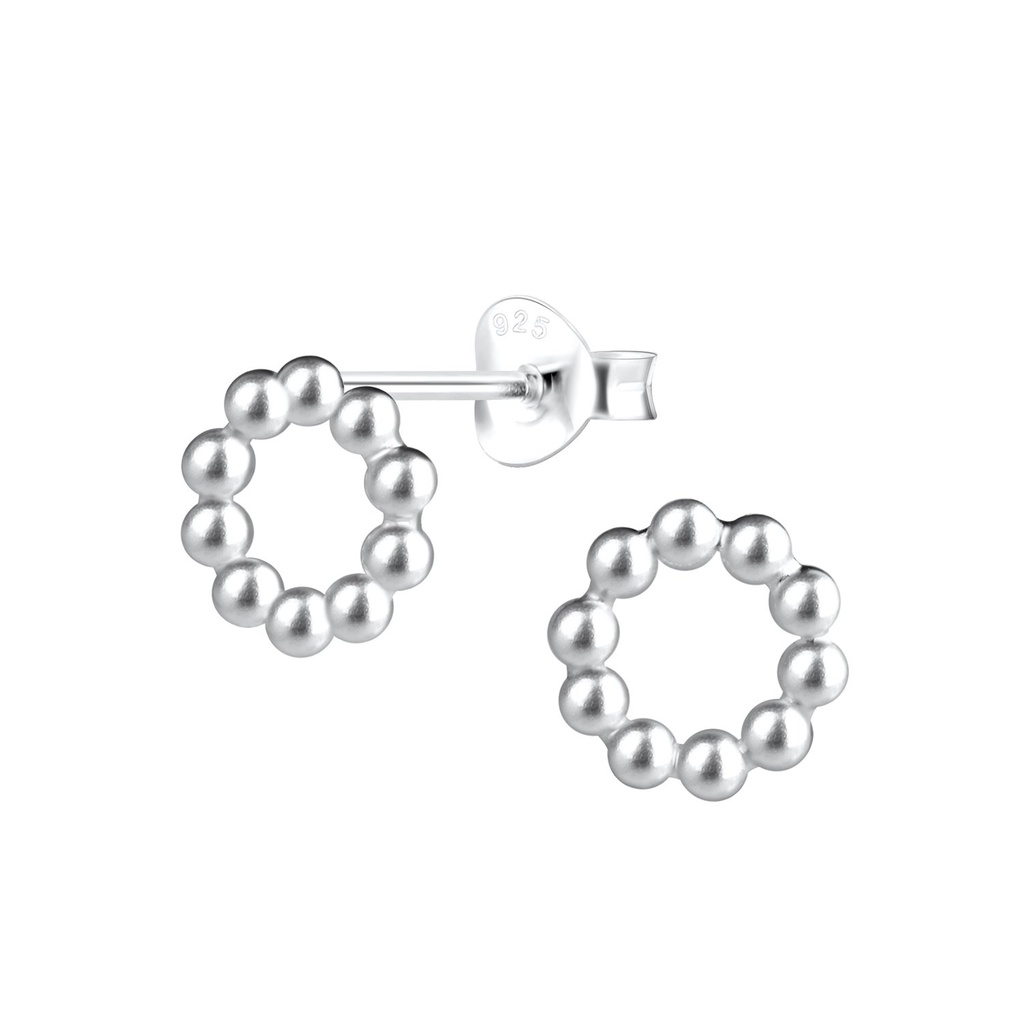 Puces d'oreilles boule en argent