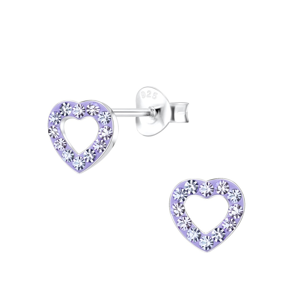 Puces d'oreilles cœur en argent