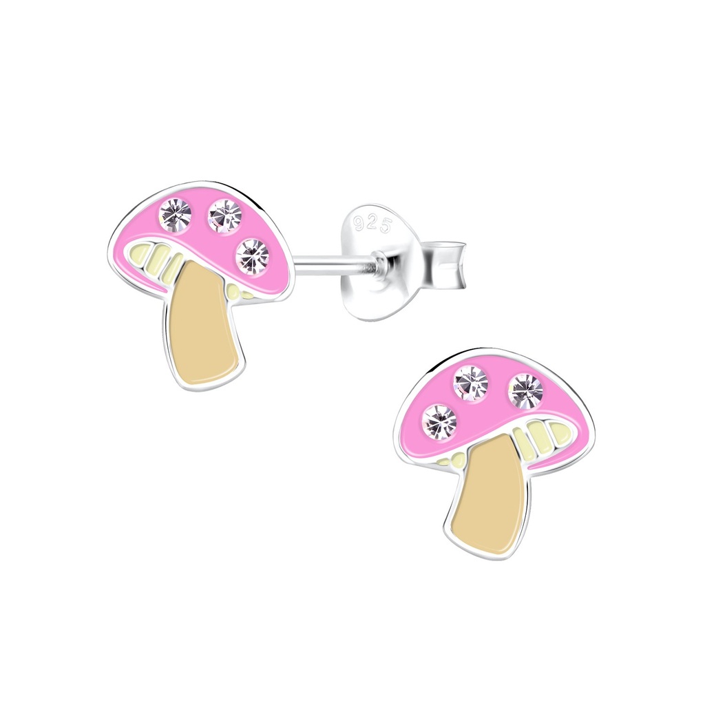 Puces d'oreilles champignon en argent