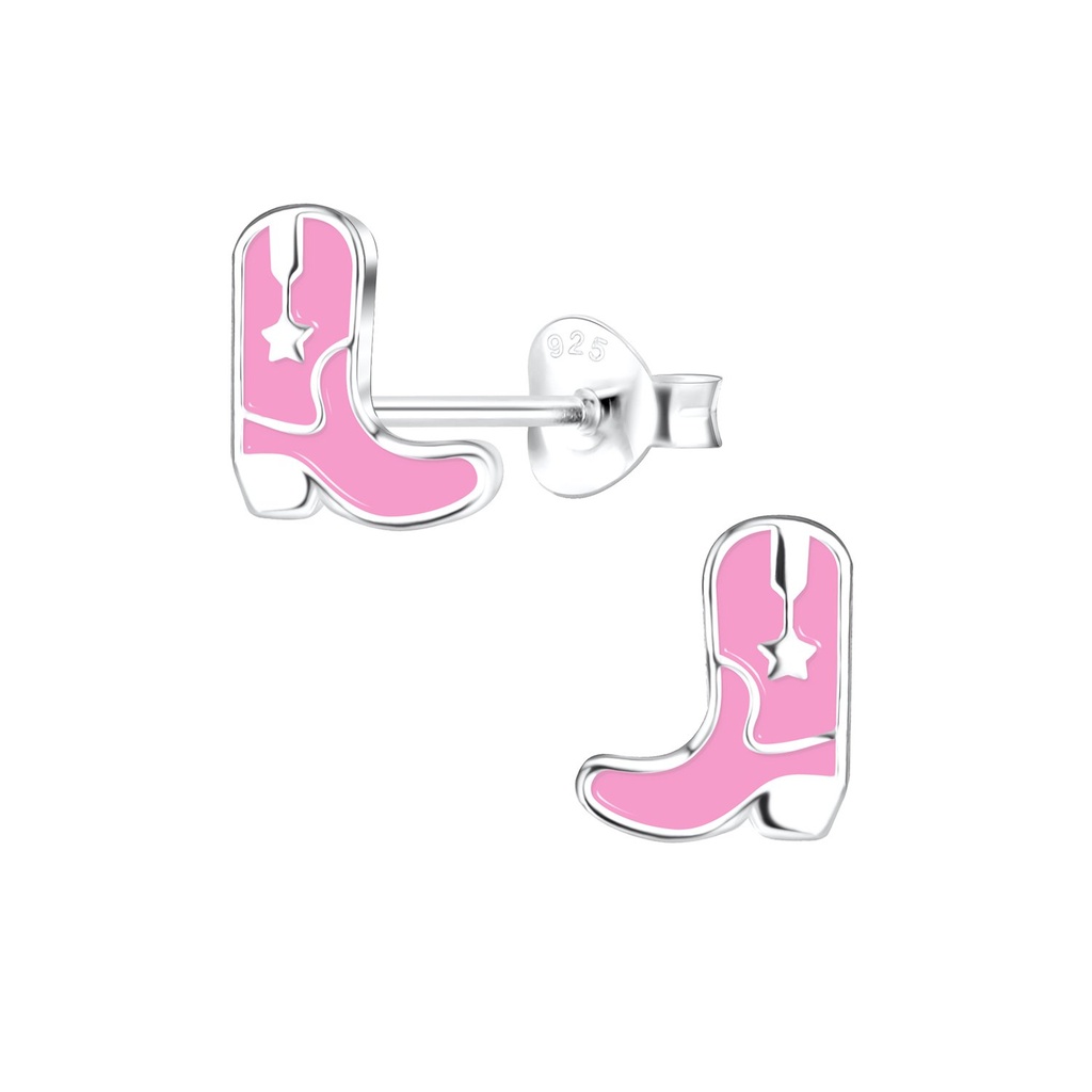 Silver Boots Stud Earrings