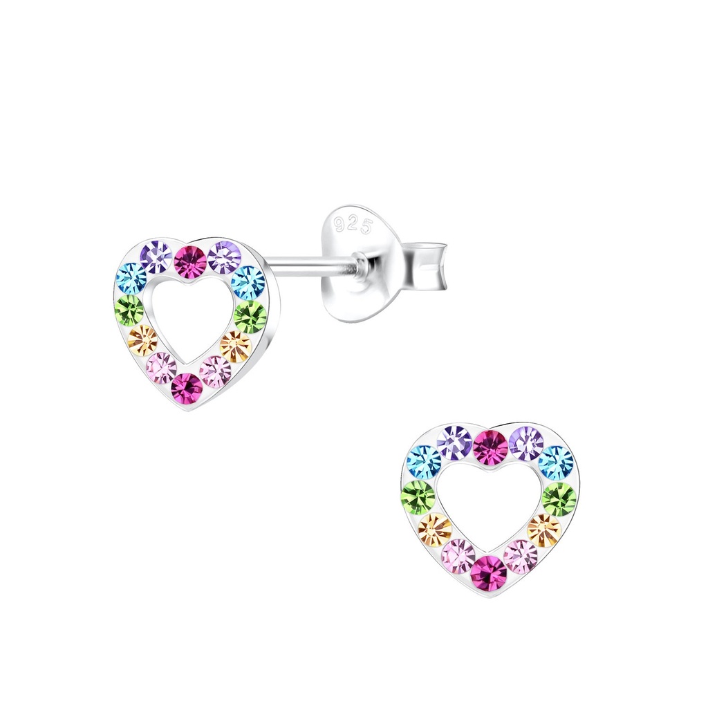 Puces d'oreilles cœur en argent