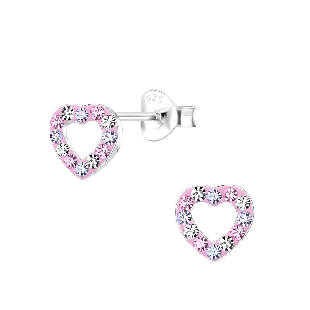 Puces d'oreilles cœur en argent