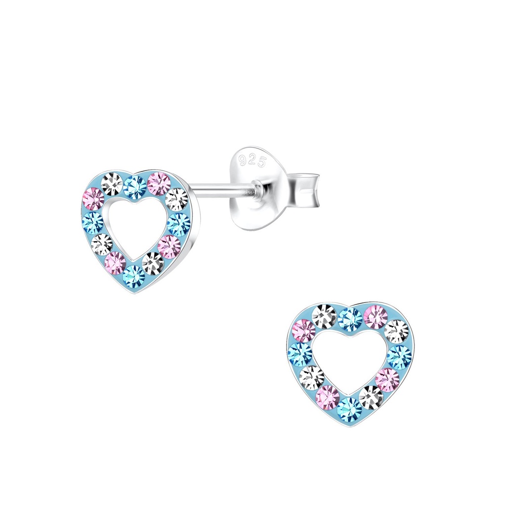 Puces d'oreilles cœur en argent