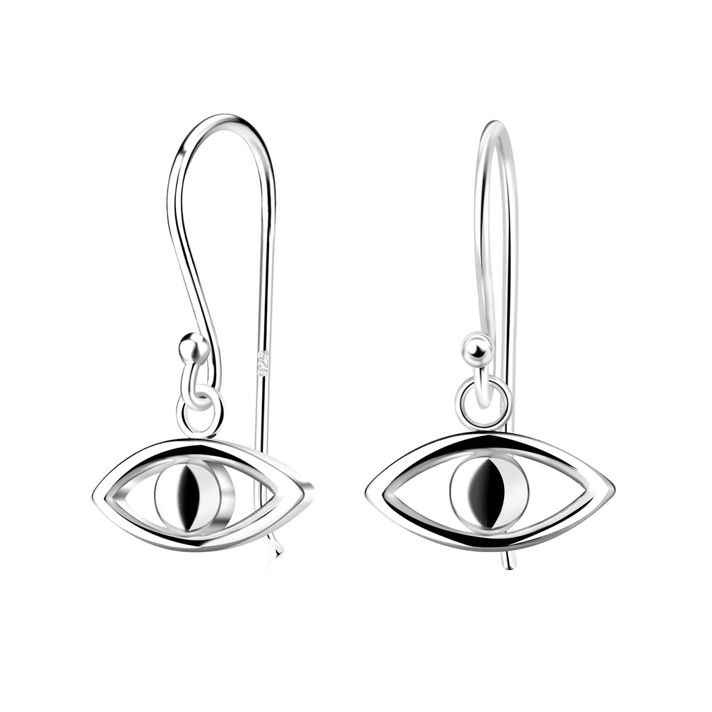 [10016084] Silver Evil Eye Earrings
