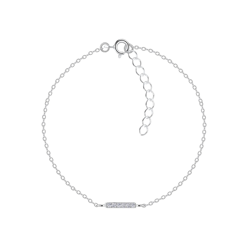 Bracelet barre en argent zircon