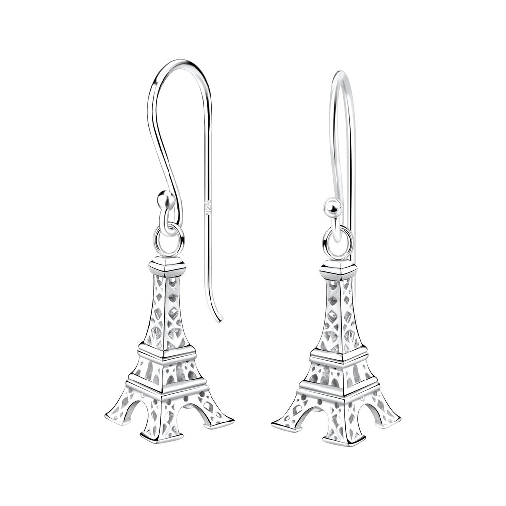 Boucles d'oreilles tour Eiffel en argent