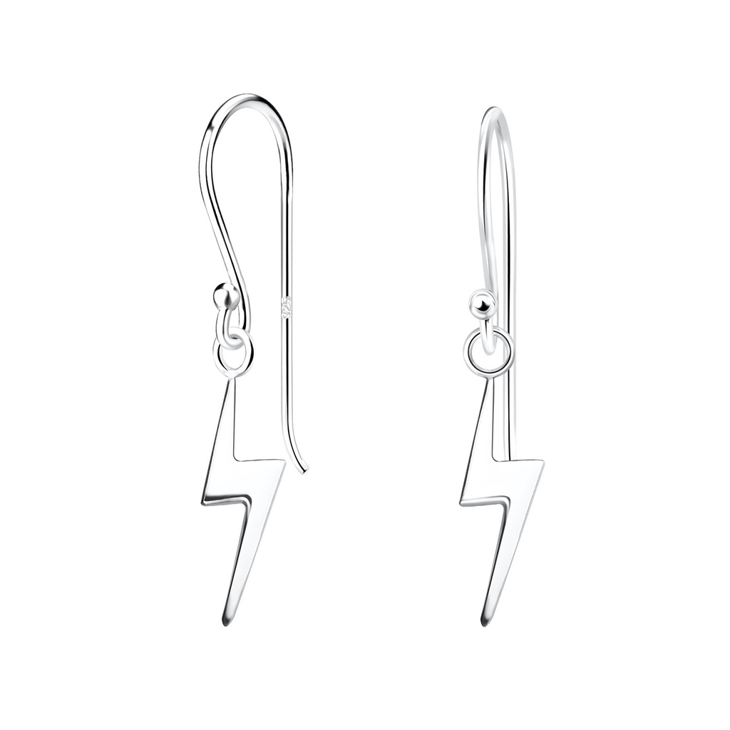 Silver Lightning Bolt Earrings