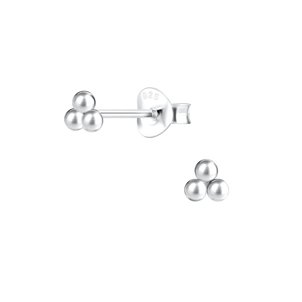 Silver Ball Stud Earrings