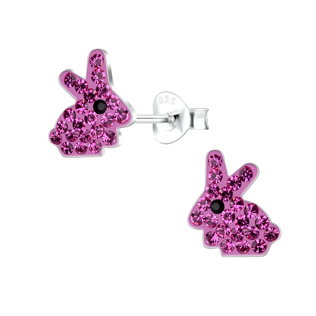 [10016962] Silver Rabbit Stud Earrings