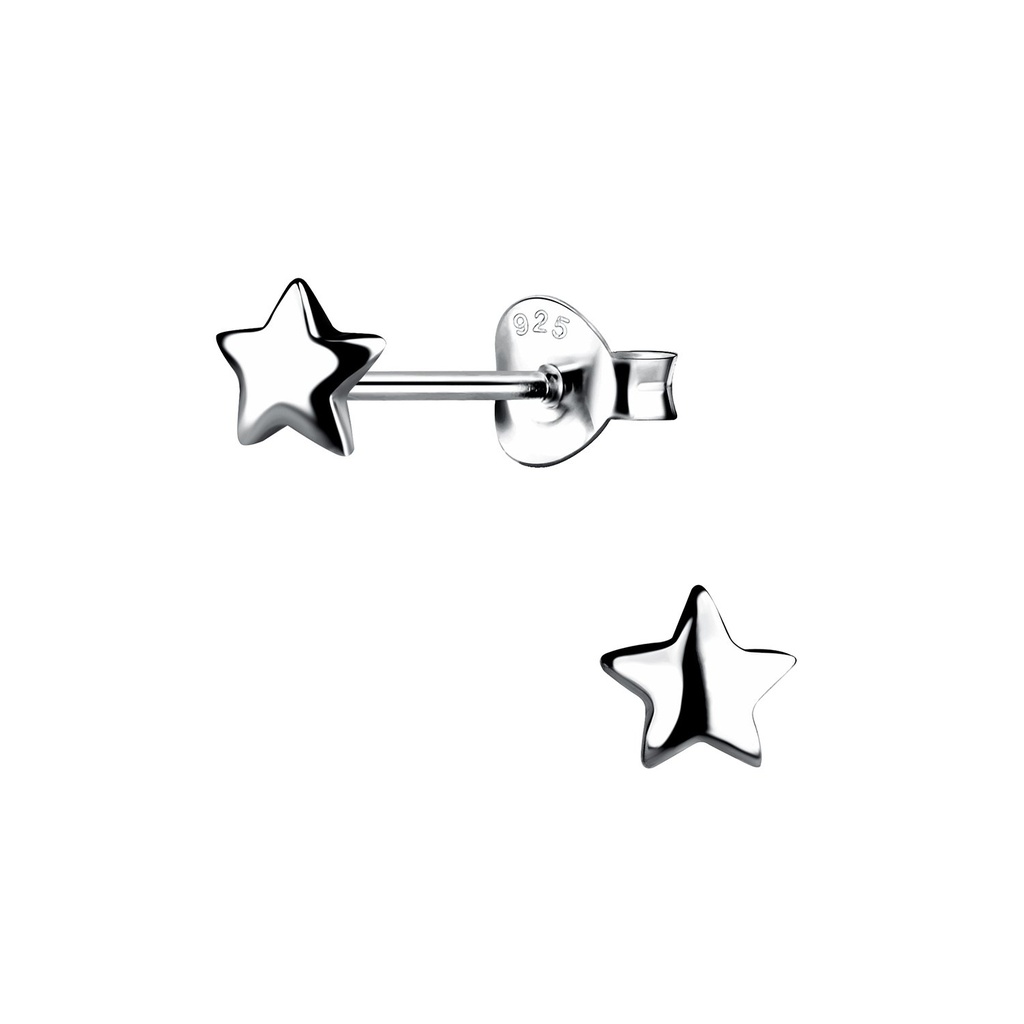Silver Star Stud Earrings