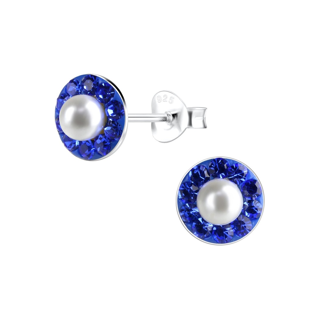 [10018335] Silver Round Stud Earrings