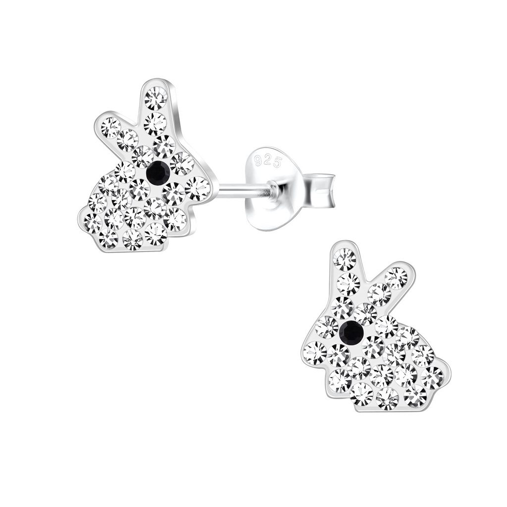 [10016963] Silver Rabbit Stud Earrings