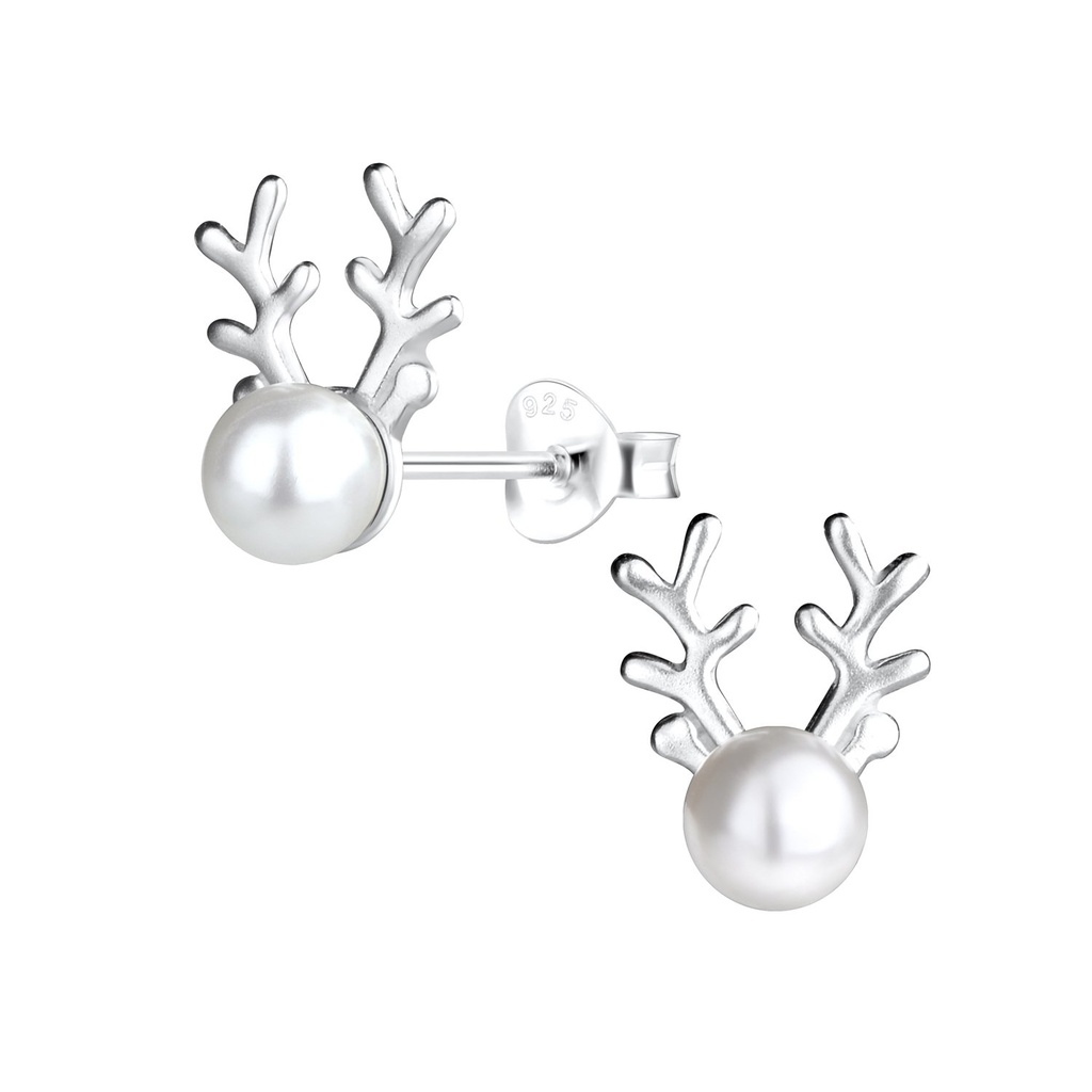 Puces d'oreilles renne en argent