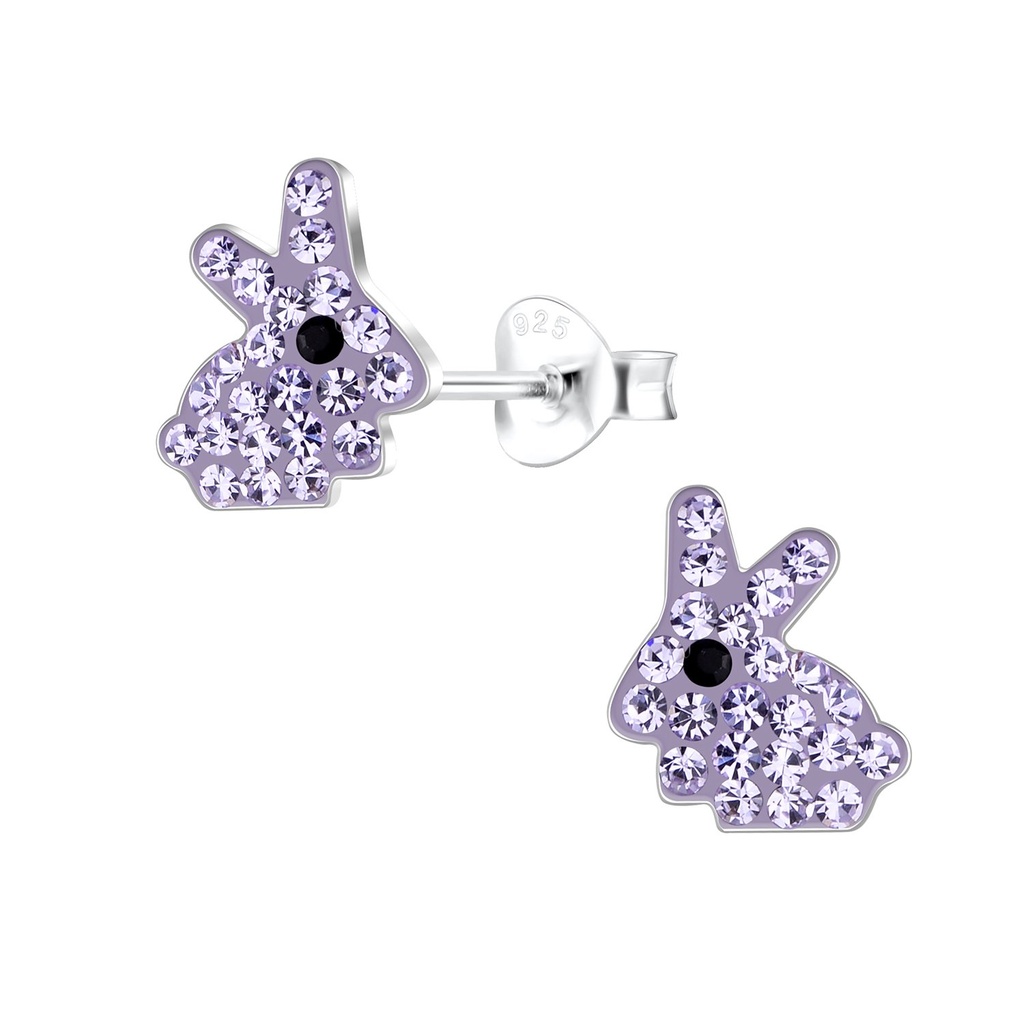Puces d'oreilles lapin en argent