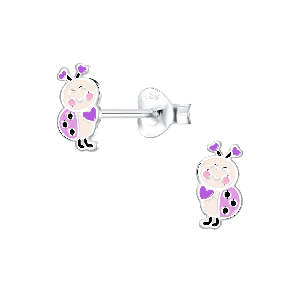 Puces d'oreilles coccinelle en argent