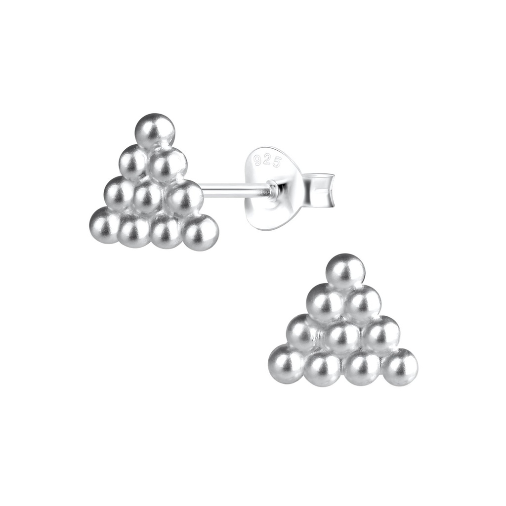 [10017345] Silver Ball Stud Earrings