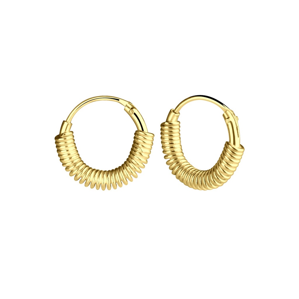 [10015774] 11mm Silver Bali Hoop Earrings