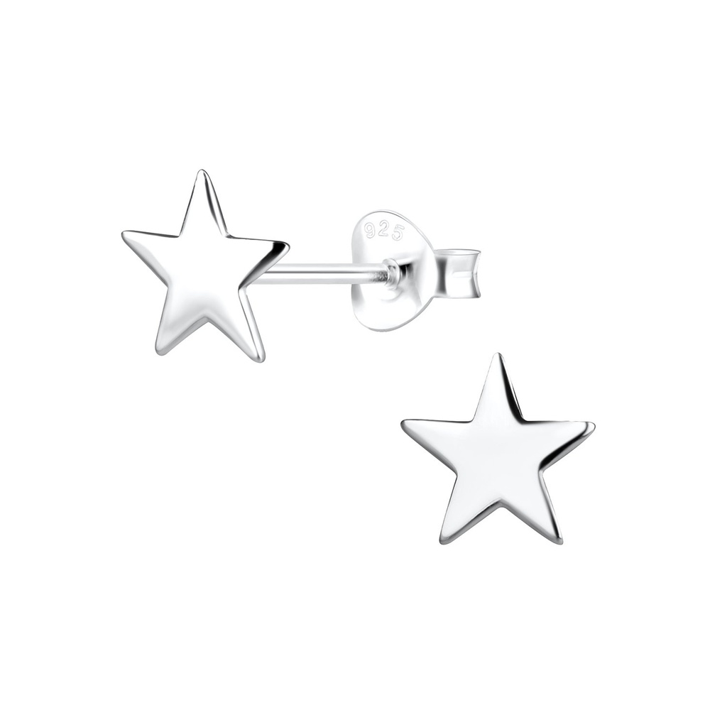 [10016366] Silver Star Stud Earrings